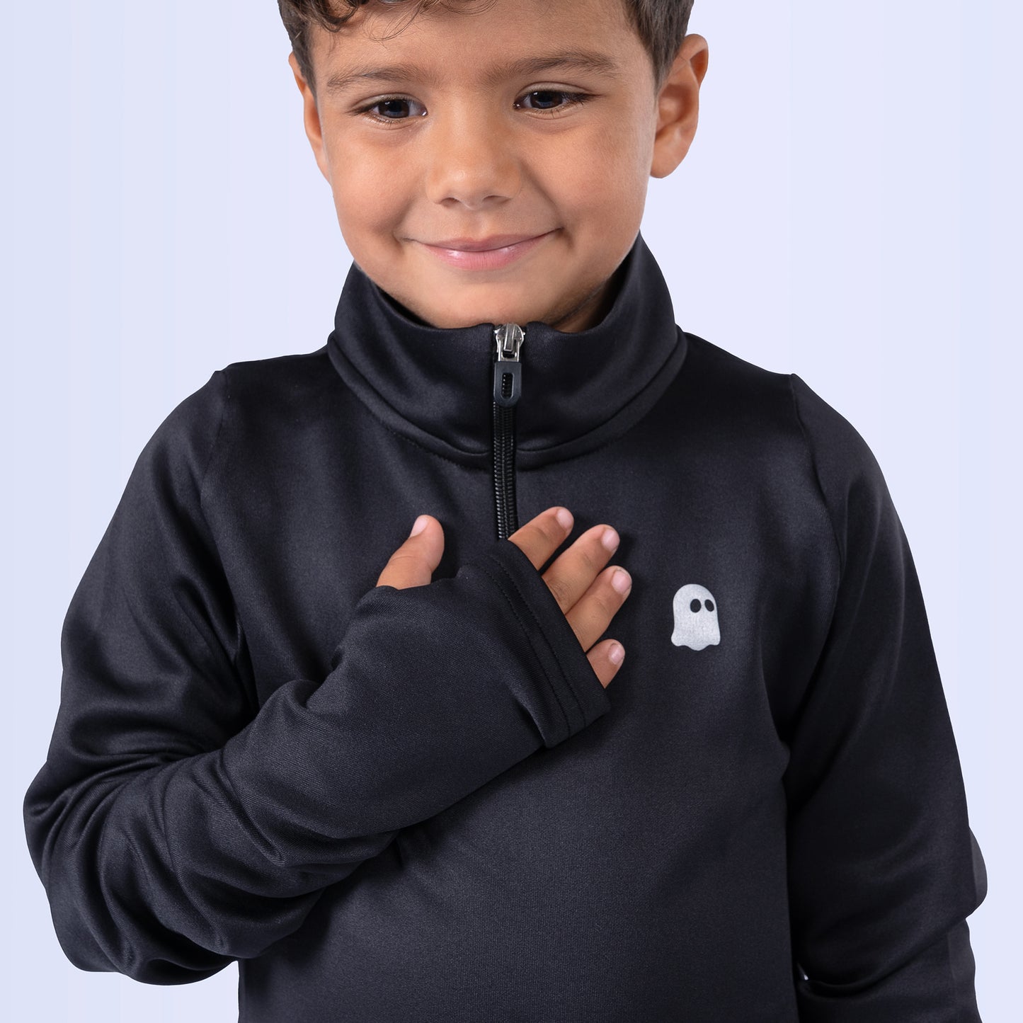 Unisex 1/4 Zip Top - Black