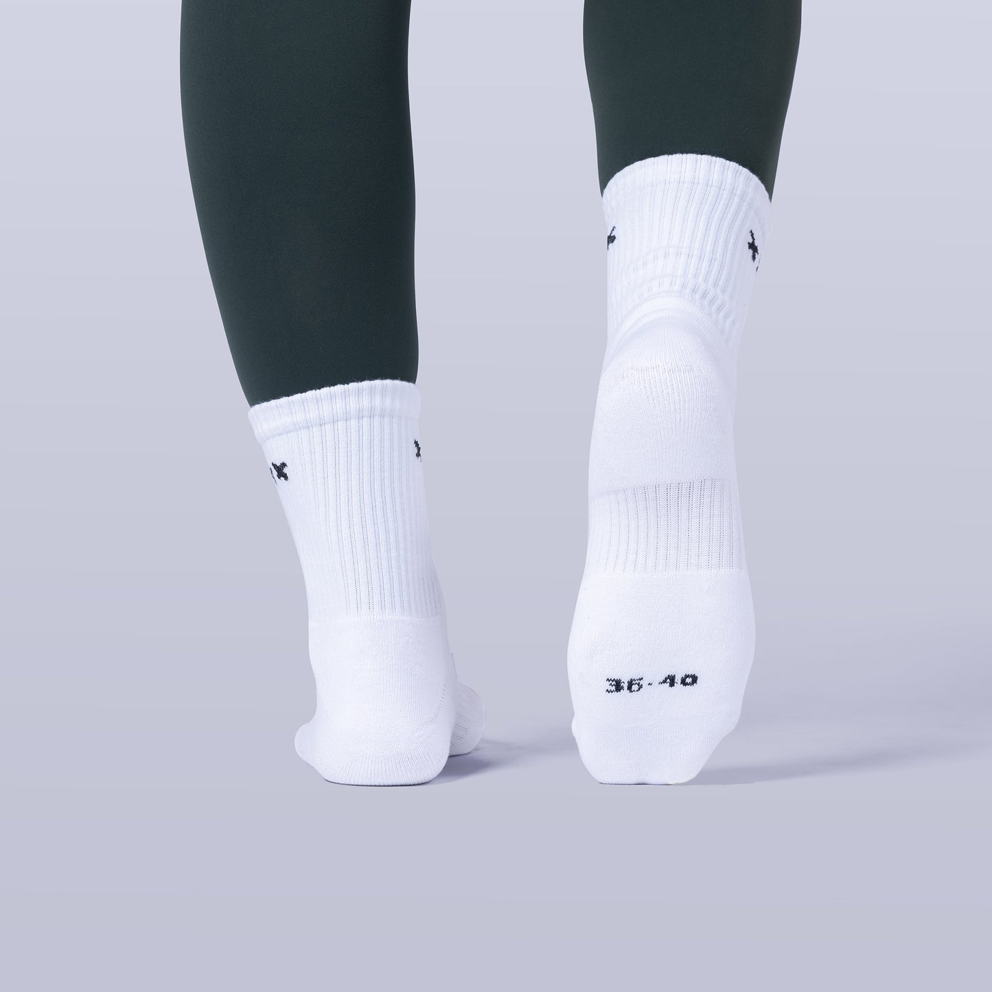 Cushioned Mid-Crew Socks (4 Pairs) - White