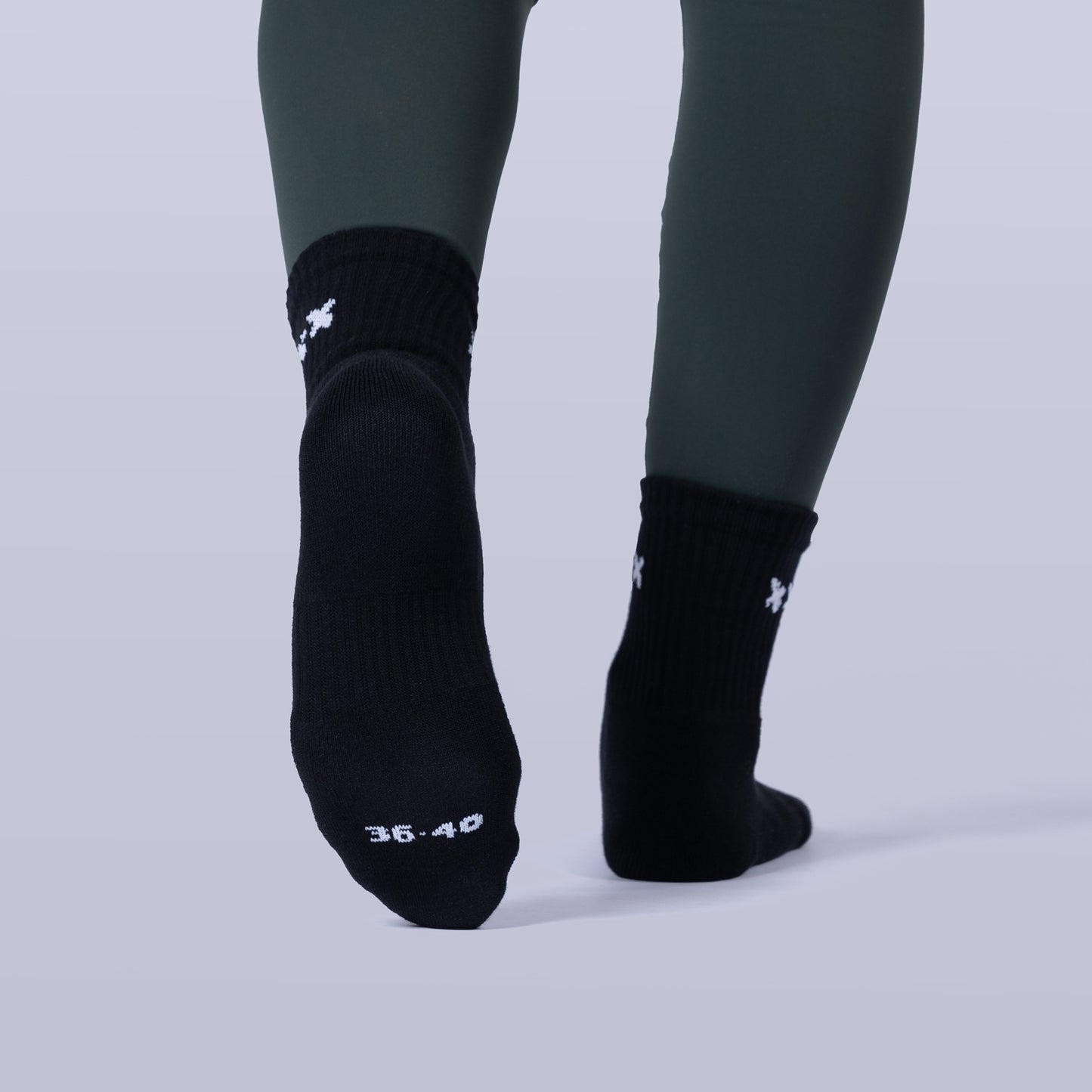Cushioned Mid-Crew Socks (4 Pairs) - Black