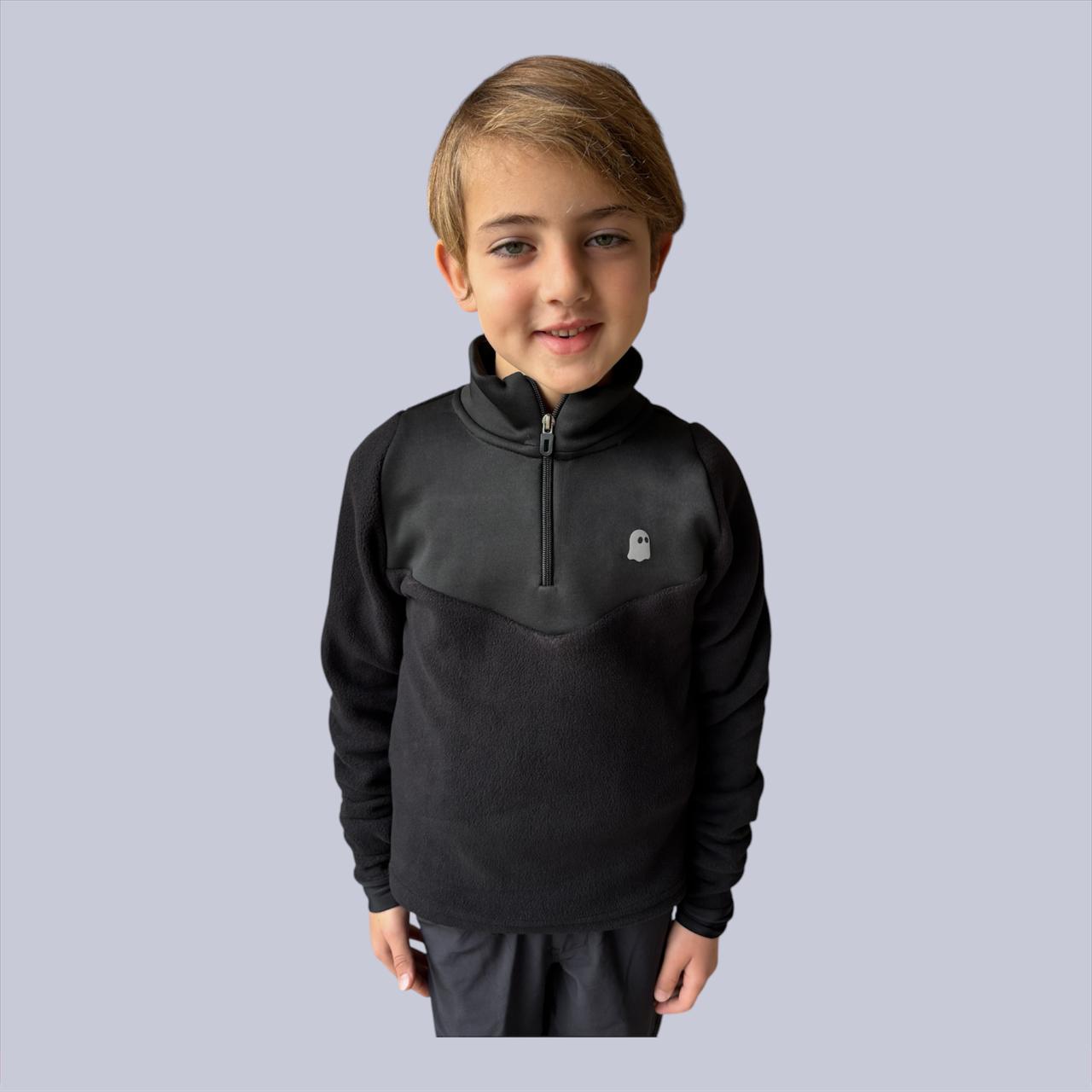 Unisex 1/4 Zip Fleece - Black
