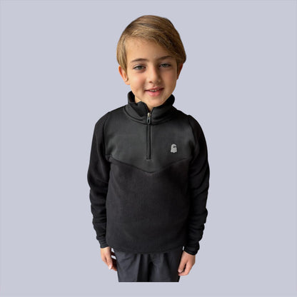 Unisex 1/4 Zip Fleece - Black