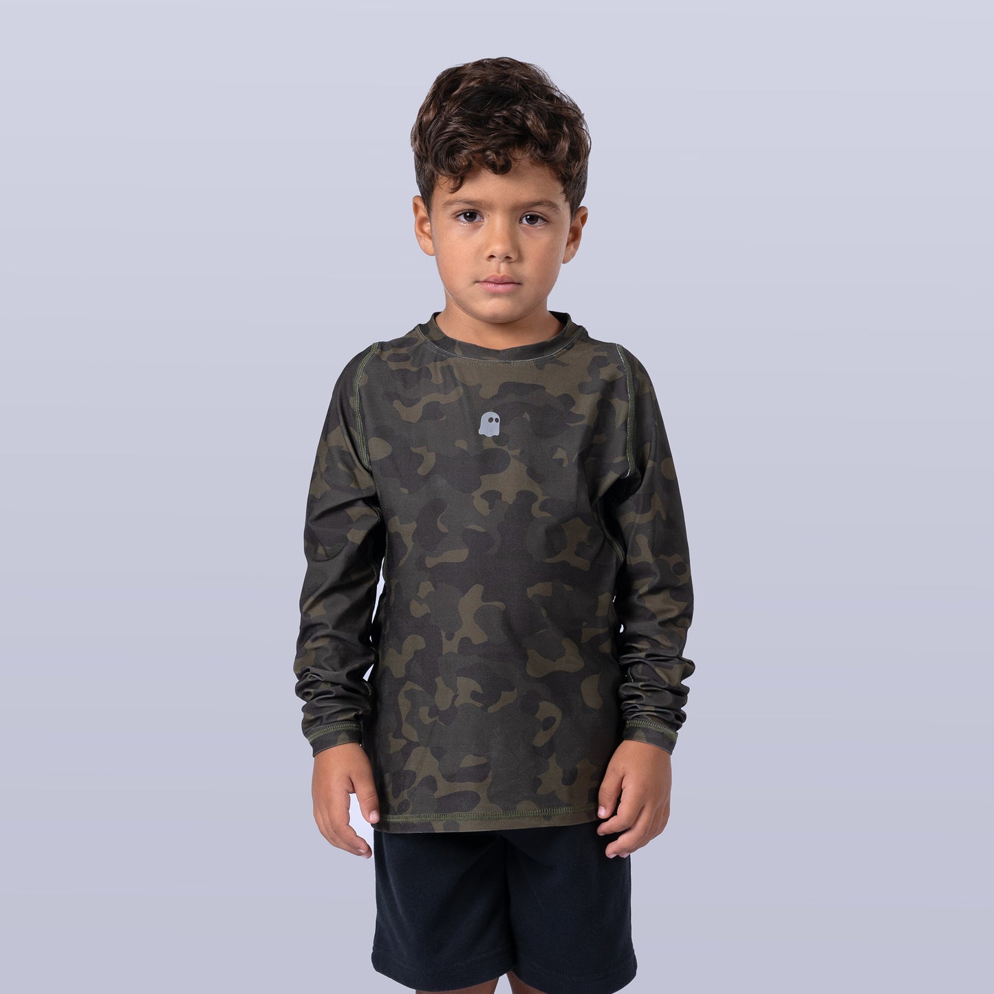 Unisex Long Sleeve Base Tee - Olive Camo
