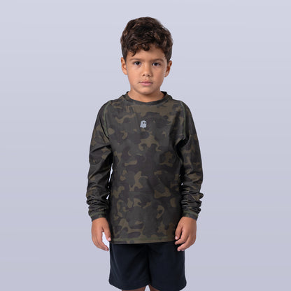 Unisex Long Sleeve Base Tee - Olive Camo