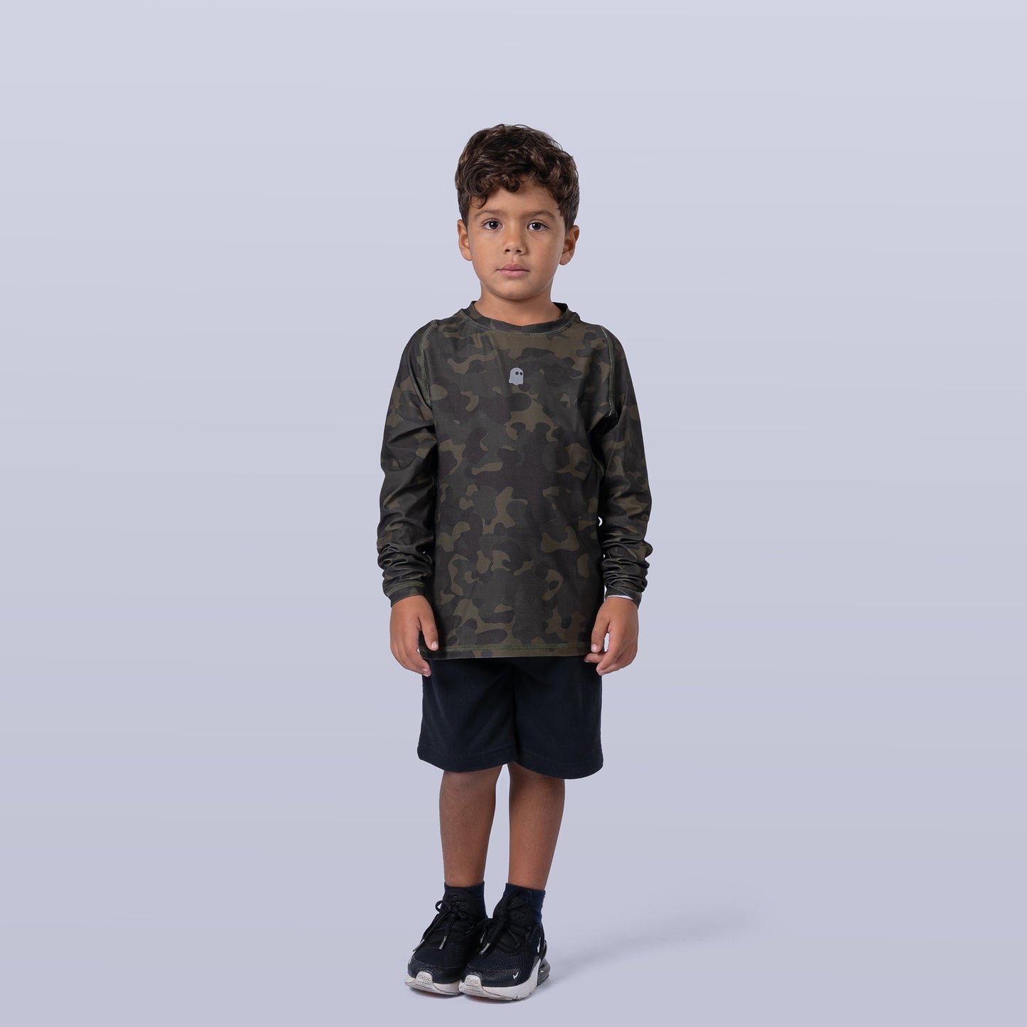 Unisex Long Sleeve Base Tee - Olive Camo