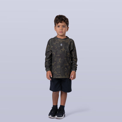Unisex Long Sleeve Base Tee - Olive Camo