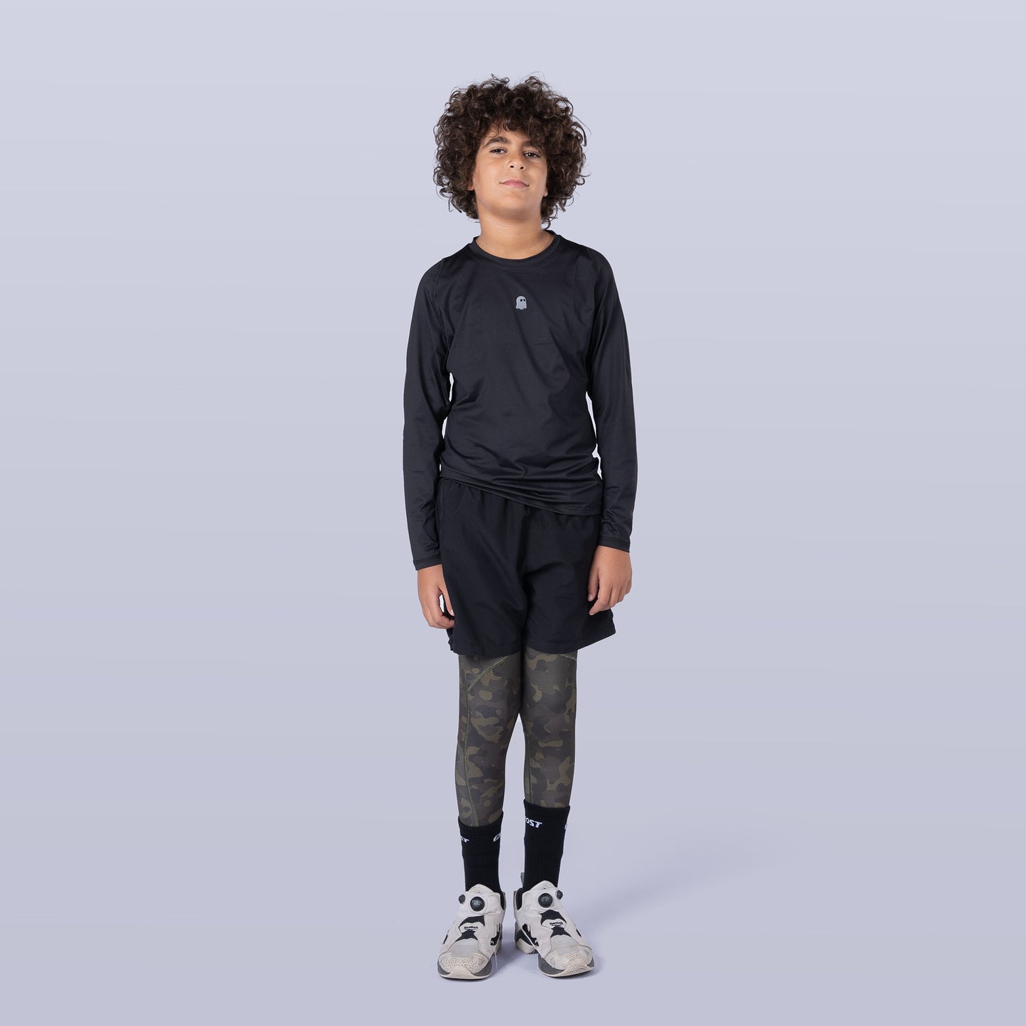 Boy's Base Leggings - Olive Camo