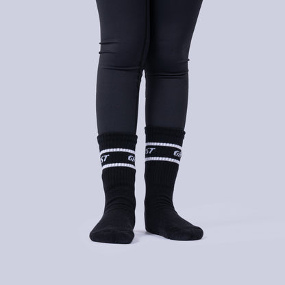 Retro Crew Socks (4 Pairs) - Black
