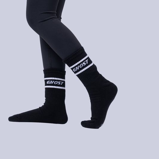 Retro Crew Socks (4 Pairs) - Black