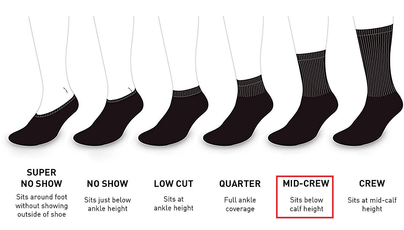 Cushioned Mid-Crew Socks (4 Pairs) - Black